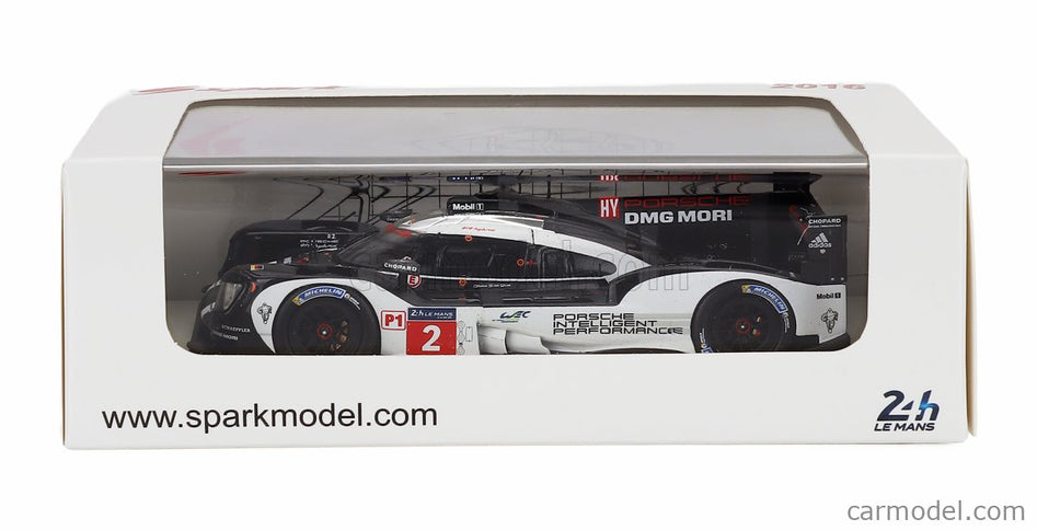 Porsche 919 Hybrid 2.0L Turbo Team Porsche N°2 Víťaz 24h Le Mans 2016 Romain Dumas - Neel Jani - Marc Lieb 1:43 Spark Model čierna biela