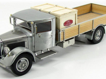 MERCEDES BENZ | LO2750 PLATFORM TRUCK WITH WOODEN BOX CAR TRANSPORTER 1936 | GREY WOOD