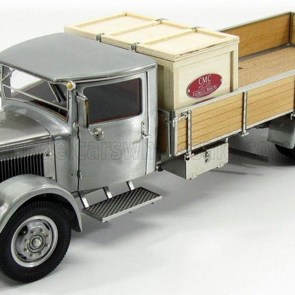 MERCEDES BENZ | LO2750 PLATFORM TRUCK WITH WOODEN BOX CAR TRANSPORTER 1936 | GREY WOOD