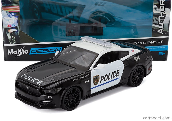 Ford Mustang Coupe 5.0 GT Highway Patrol Police 2015 1:24 Maisto čierna biela