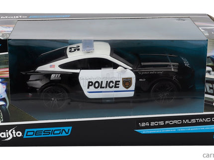 Ford Mustang Coupe 5.0 GT Highway Patrol Police 2015 1:24 Maisto čierna biela