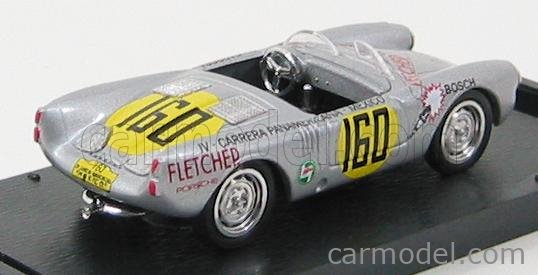 Porsche 550 RS Carrera Mexico 1953 Hans Herrmann 1:43 Brumm strieborná