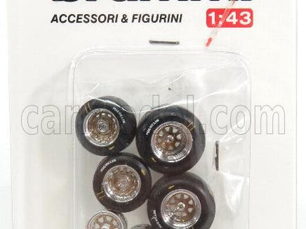 Accessories Set Pneumatici Michelin - Tyres 1:43 Brumm čierna strieborná