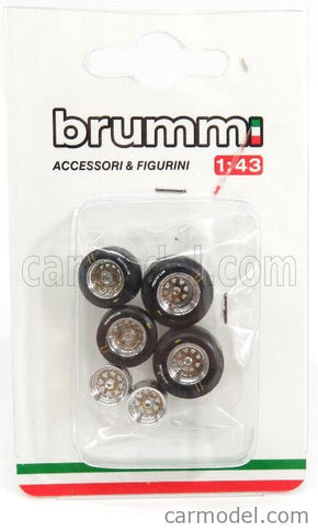 Accessories Set Pneumatici Michelin - Tyres 1:43 Brumm čierna strieborná