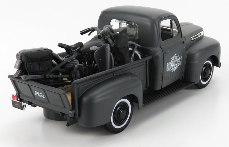 FORD USA | F-1 PICK-UP CUSTOM USA HARLEY-DAVIDSON 1948 + MOTORCYCLE HARLEY DAVIDSON WLA FLATHEAD 1942 | MATT GREY