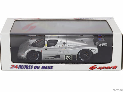 Mercedes Benz Sauber C9 5.0L Turbo V8 Team Sauber Mercedes N°63 Víťaz 24h Le Mans 1989 Jochen Mass - Manuel Reuter - Stanley Dickens 1:43 Spark Model strieborná