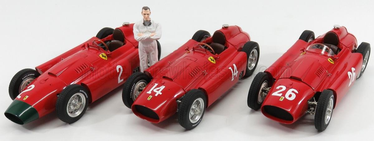 FERRARI | SET 3X F1  D50 SHORT NOSE N 14 FRENCH GP 1956 COLLINS - F1  D50 LONG NOSE N 2 GERMAN GP 1956 COLLINS - F1  D50 N 26 MONZA ITALY GP 1956 COLLINS | RED