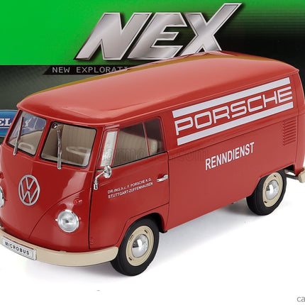 Volkswagen T1 Van Porsche Renndienst 1962 1:18 Welly červená