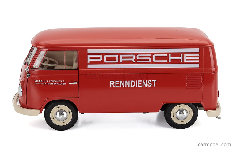 Volkswagen T1 Van Porsche Renndienst 1962 1:18 Welly červená