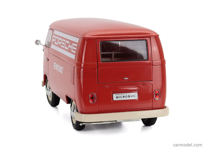 Volkswagen T1 Van Porsche Renndienst 1962 1:18 Welly červená