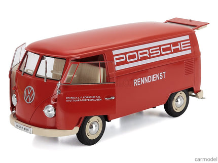 Volkswagen T1 Van Porsche Renndienst 1962 1:18 Welly červená