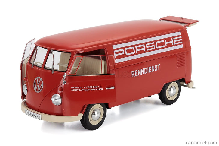 Volkswagen T1 Van Porsche Renndienst 1962 1:18 Welly červená