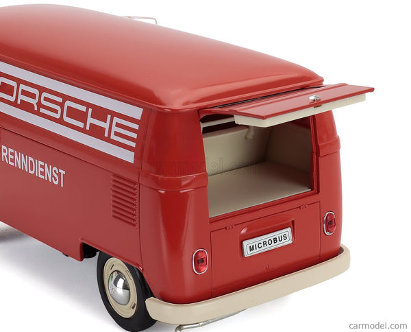 Volkswagen T1 Van Porsche Renndienst 1962 1:18 Welly červená