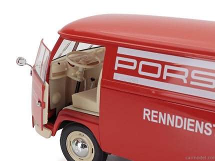 Volkswagen T1 Van Porsche Renndienst 1962 1:18 Welly červená