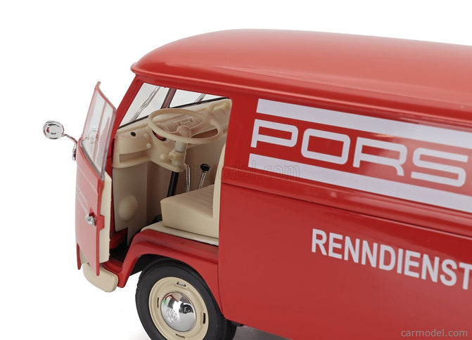 Volkswagen T1 Van Porsche Renndienst 1962 1:18 Welly červená