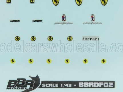 FERRARI | DECALS - HIGH QUALITY - WITH THREADS OF REAL CHROME | /