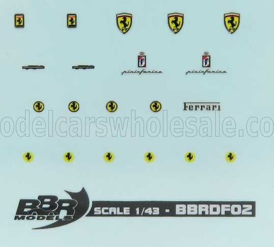 FERRARI | DECALS - HIGH QUALITY - WITH THREADS OF REAL CHROME | /