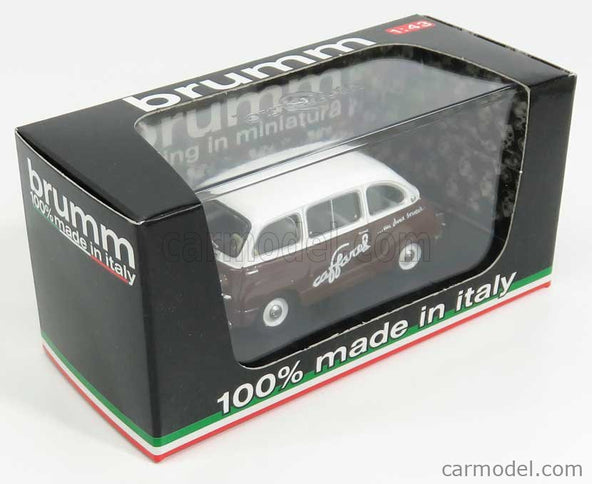 Fiat 600 Multipla Veicolo Commerciale Caffarel 1956 1:43 Brumm biela hnedá