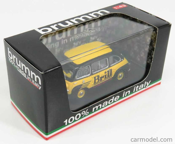 Fiat 600 Multipla Veicolo Commerciale Lucido Da Scarpe Brill 1956 1:43 Brumm žltá modrá