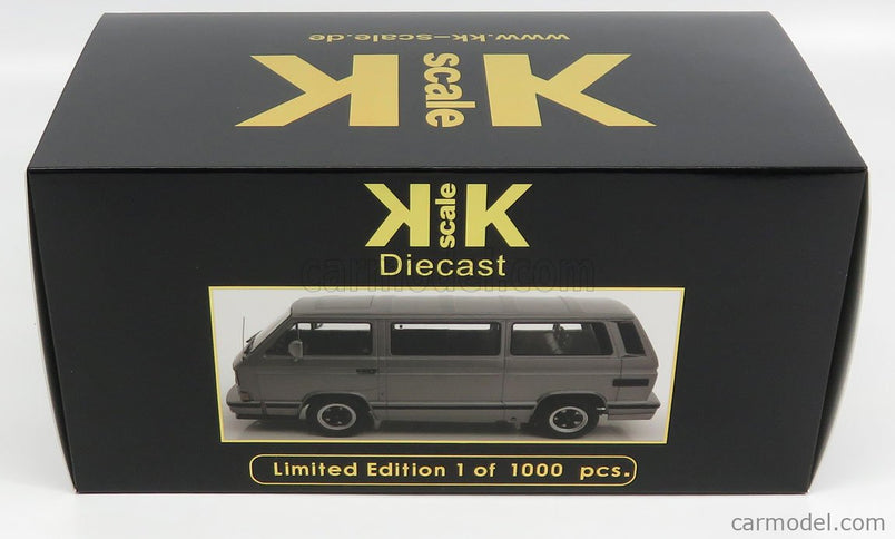 Volkswagen T3 Porsche B32 Minibus 1984 1:18 KK Scale sivá metalická