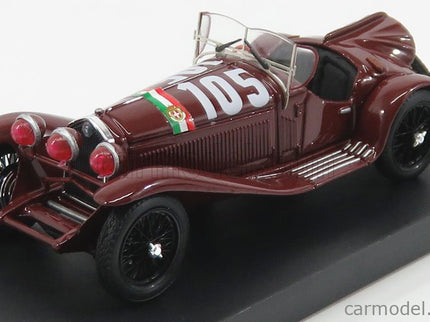 ALFA ROMEO 2300 Spider N°105 Mille Miglia 1932 T.Nuvolari - G.B.Guidotti 1:43 Brumm bordó