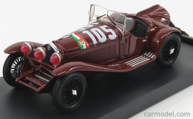 ALFA ROMEO 2300 Spider N°105 Mille Miglia 1932 T.Nuvolari - G.B.Guidotti 1:43 Brumm bordó