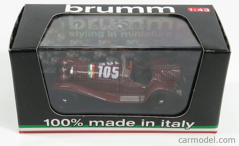 ALFA ROMEO 2300 Spider N°105 Mille Miglia 1932 T.Nuvolari - G.B.Guidotti 1:43 Brumm bordó