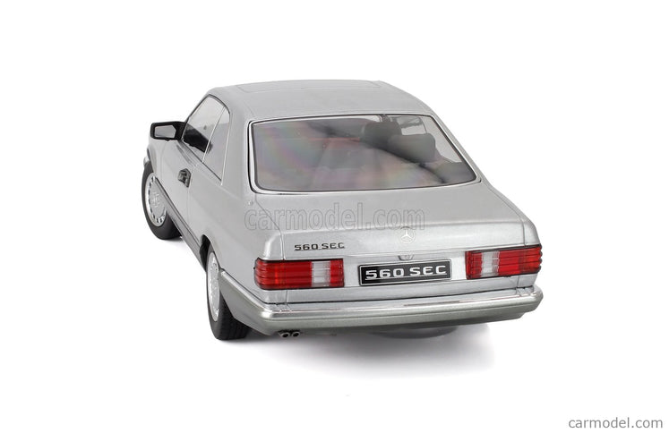 Mercedes Benz S-Class 560SEC Coupe (C126) 1980 1:18 KK Scale strieborná