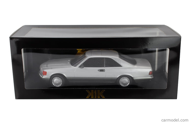 Mercedes Benz S-Class 560SEC Coupe (C126) 1980 1:18 KK Scale strieborná