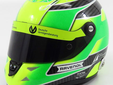 Schuberth Helmet F3 Helma Dallara Team Theodore Racing - Prema Powerteam N°4 European Champion 2018 Mick Schumacher 1:2 Mini Helmet zelená žltá