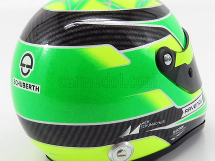 Schuberth Helmet F3 Helma Dallara Team Theodore Racing - Prema Powerteam N°4 European Champion 2018 Mick Schumacher 1:2 Mini Helmet zelená žltá