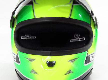 Schuberth Helmet F3 Helma Dallara Team Theodore Racing - Prema Powerteam N°4 European Champion 2018 Mick Schumacher 1:2 Mini Helmet zelená žltá