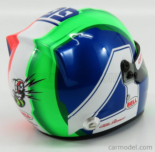 Bell Helmet F1 Helma C38 Ferrari Team Alfa Romeo N°99 Sezóna 2019 Antonio Giovinazzi 1:2 Mini Helmet červená biela zelená