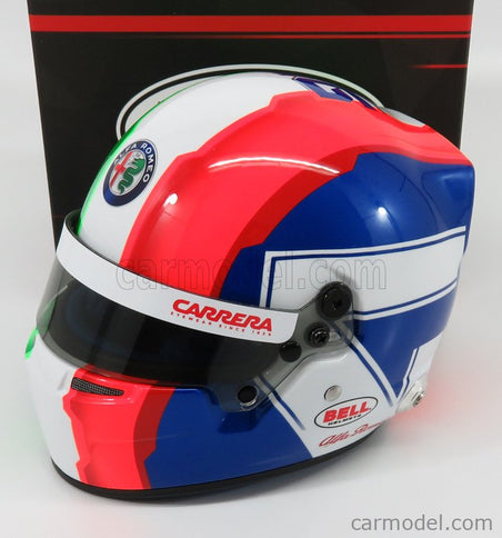 Bell Helmet F1 Helma C38 Ferrari Team Alfa Romeo N°99 Sezóna 2019 Antonio Giovinazzi 1:2 Mini Helmet červená biela zelená