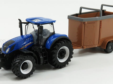 NEW HOLLAND | T7.315 TRACTOR + LIVESTOCK FORWARDER | BLUE BROWN