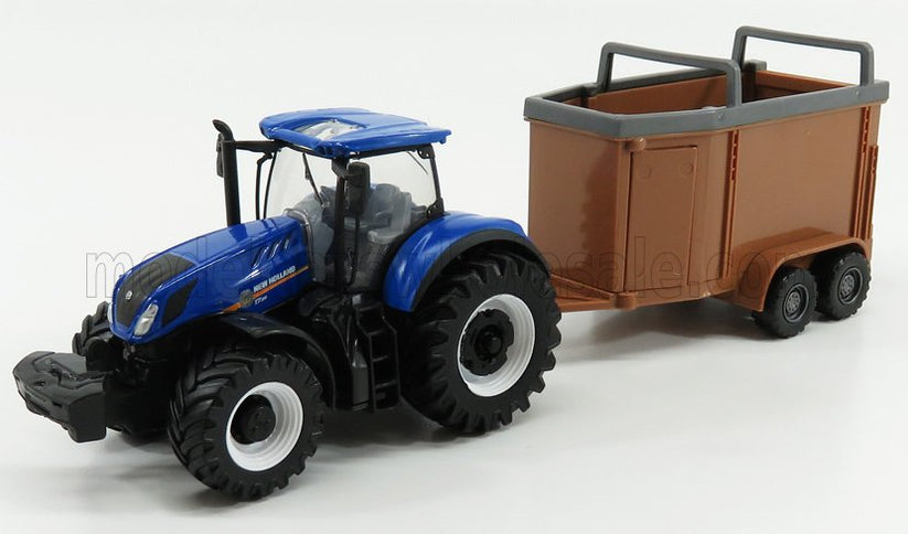 NEW HOLLAND | T7.315 TRACTOR + LIVESTOCK FORWARDER | BLUE BROWN