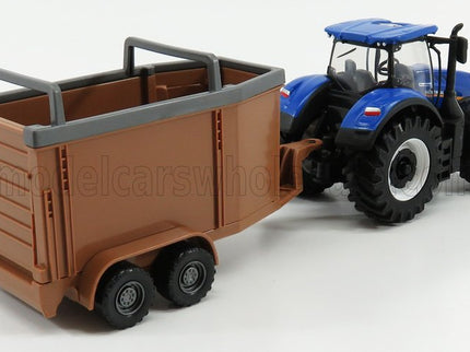NEW HOLLAND | T7.315 TRACTOR + LIVESTOCK FORWARDER | BLUE BROWN