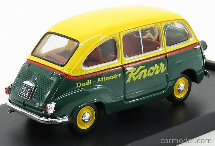 Fiat 600 Multipla Veicolo Commerciale Brodo Knorr 1956 1:43 Brumm žltá modrá