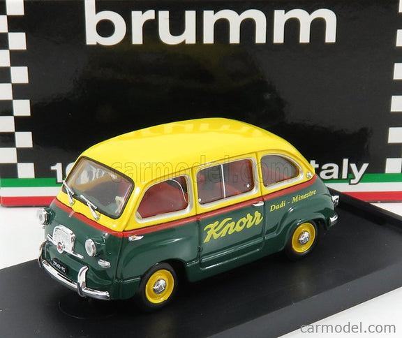 Fiat 600 Multipla Veicolo Commerciale Brodo Knorr 1956 1:43 Brumm žltá modrá