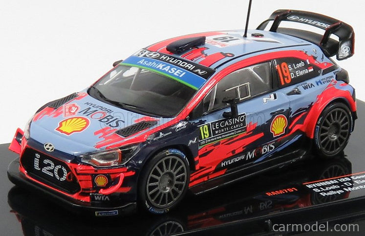 Hyundai i20 WRC Coupe N°19 Rally Montecarlo 2019 S.Loeb - D.Elena 1:43 IXO Models 2 Tone modrá červená