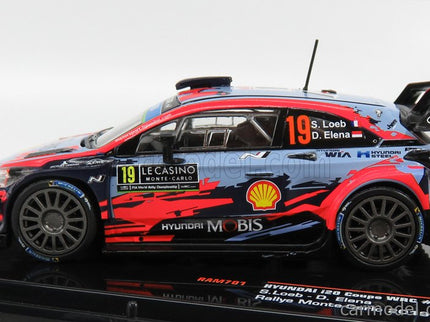 Hyundai i20 WRC Coupe N°19 Rally Montecarlo 2019 S.Loeb - D.Elena 1:43 IXO Models 2 Tone modrá červená