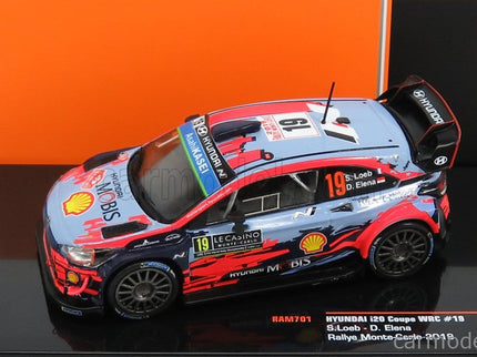 Hyundai i20 WRC Coupe N°19 Rally Montecarlo 2019 S.Loeb - D.Elena 1:43 IXO Models 2 Tone modrá červená