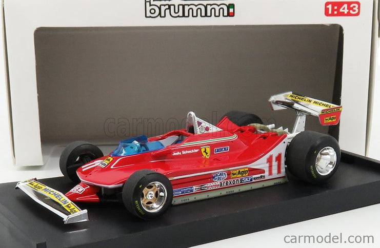 Ferrari F1 312T4 N°11 Majster Sveta Víťaz Monza Italy GP 1979 Jody Scheckter 1:43 Brumm červená