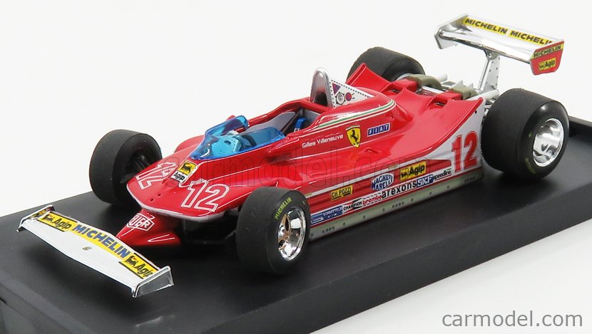 Ferrari F1 312T4 N°12 2. Miesto GP French Dijon 1979 Gilles Villeneuve 1:43 Brumm červená