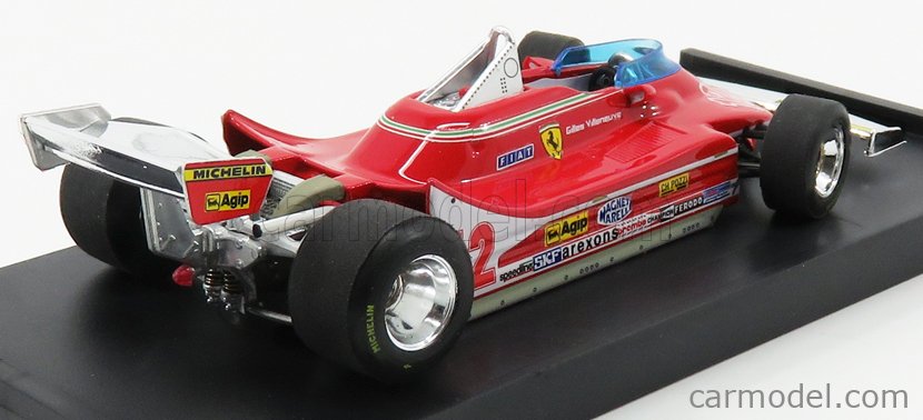 Ferrari F1 312T4 N°12 2. Miesto GP French Dijon 1979 Gilles Villeneuve 1:43 Brumm červená