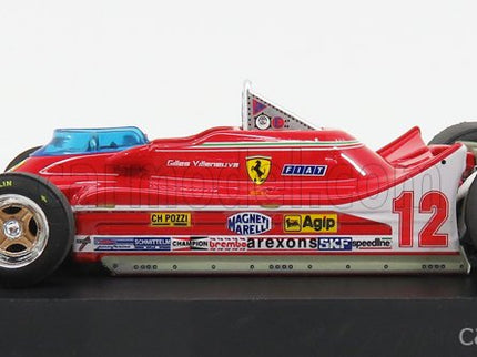 Ferrari F1 312T4 N°12 2. Miesto GP French Dijon 1979 Gilles Villeneuve 1:43 Brumm červená