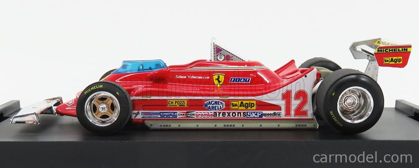 Ferrari F1 312T4 N°12 2. Miesto GP French Dijon 1979 Gilles Villeneuve 1:43 Brumm červená