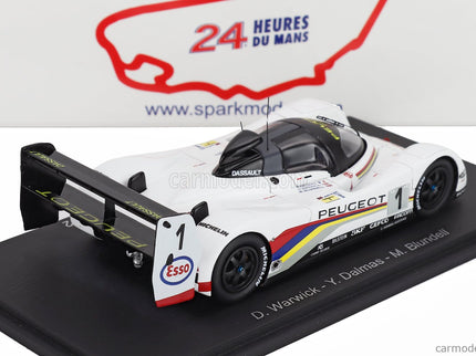 Peugeot 905 EVO1bis SA35 3.5L V10 Team Peugeot Talbot Sport N°1 Víťaz 24h Le Mans 1992 Derek Warwick - Yannik Dalmas - Mark Blundell 1:43 Spark Model biela