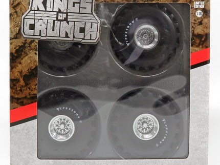 ACCESSORIES | SET 4X WHEELS FIRESTONE MONSTER TRUCK - SET 4 RUOTE | SILVER BLACK