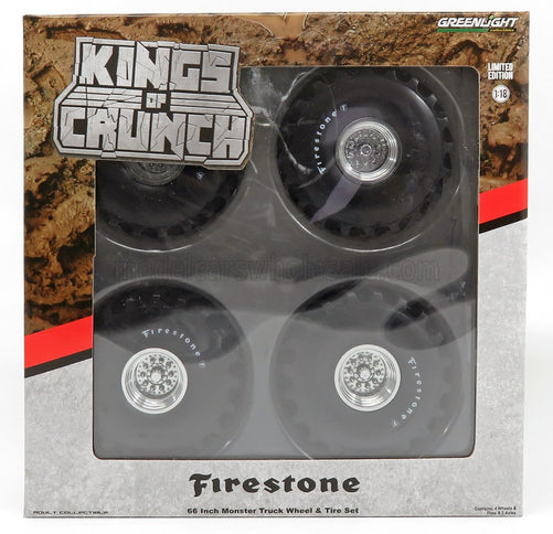 ACCESSORIES | SET 4X WHEELS FIRESTONE MONSTER TRUCK - SET 4 RUOTE | SILVER BLACK